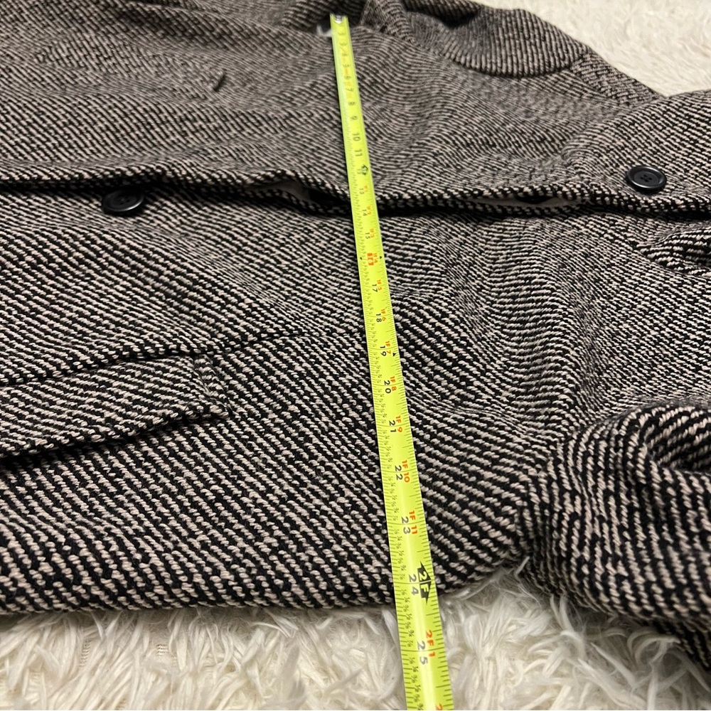 Gap Women's Black & White Jacket Size 12 Wool Blend Cowl unworn w/ small defects - Picture 10 of 12